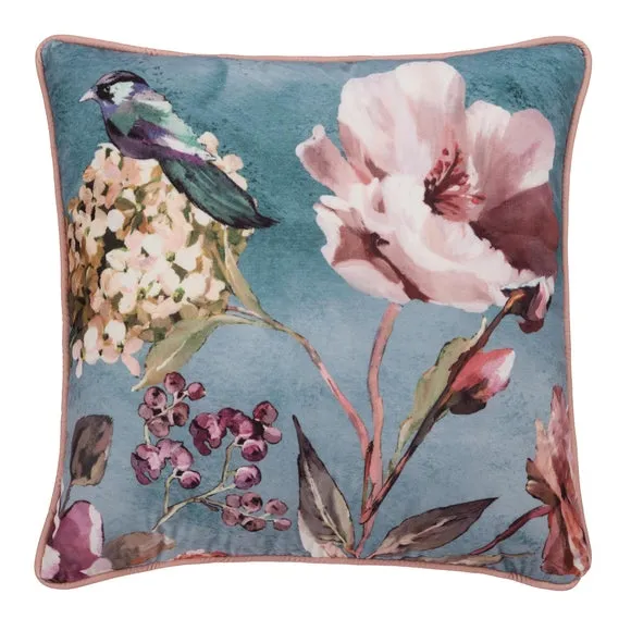 Square Filled Cushion with Floral Design - Multicolor alternate view