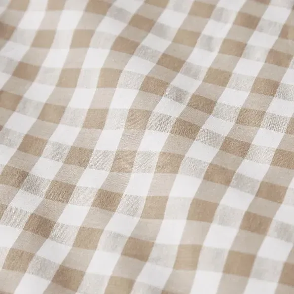 Portloe Gingham Duvet Cover & Pillowcase Set - Mushroom, Cotton alternate view