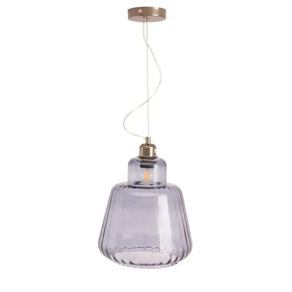 Porto Optic Tapered Pendant Light - Grey, Glass alternate view