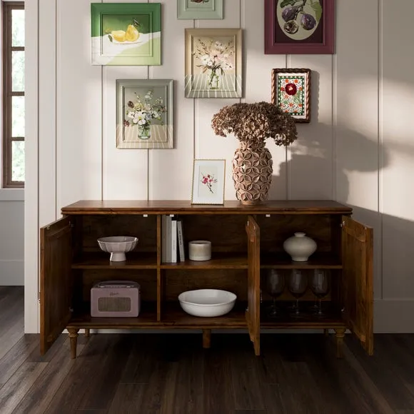 Posie Gingham Wide Sideboard - Dark, Mango Wood alternate view