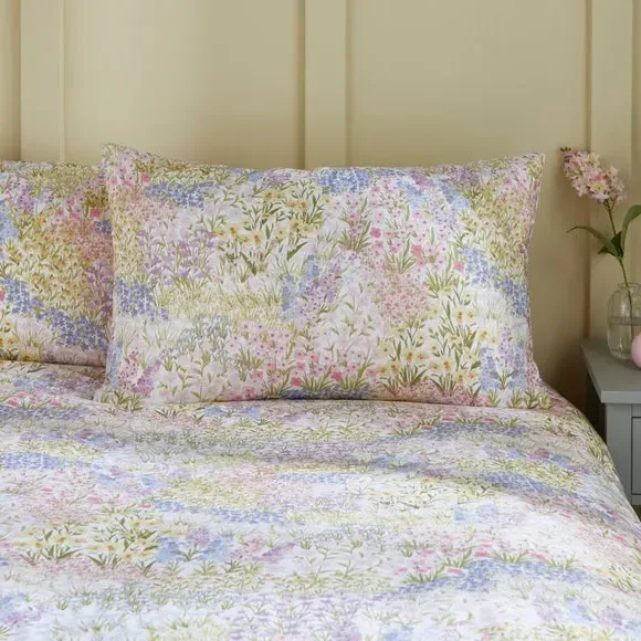 Posie Meadow Duvet Cover & Pillowcase Set - Blush, Cotton alternate view