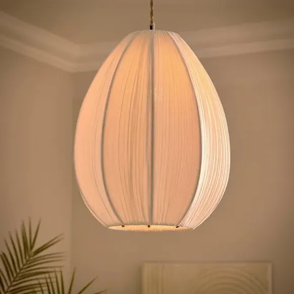 Presley Pleated Easy Fit Curved Lamp Shade - Ivory alternate view