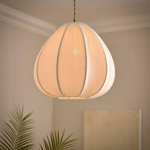 Presley Pleated Easy Fit Round Lamp Shade - Ivory alternate view