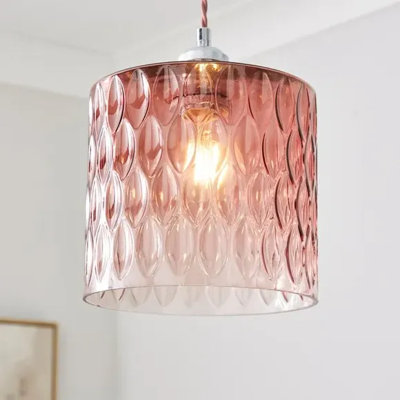 Pressed Glass Easy Fit Pendant Shade - Pink product