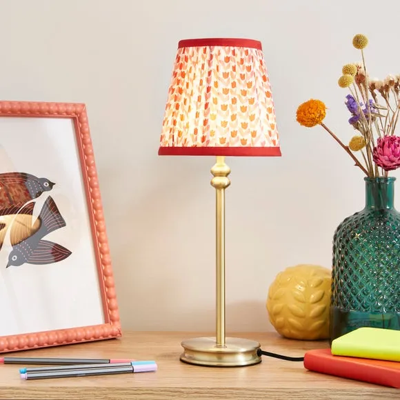 Candlestick Table Lamp - Red, Brass alternate view