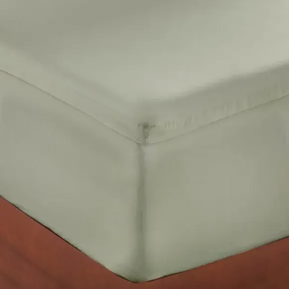 Pure Cotton Easy Zip Fitted Sheet - Sage, Cotton alternate view