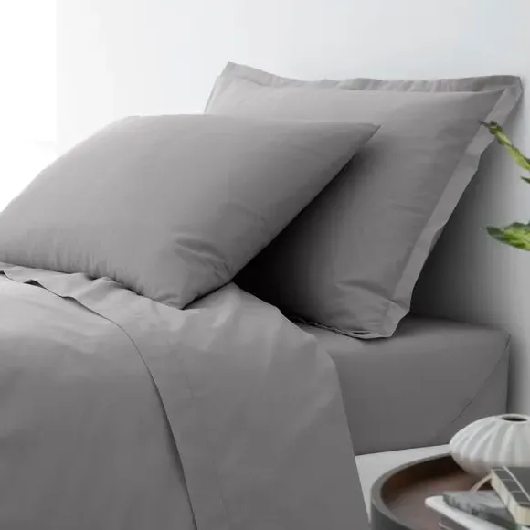 Pure Cotton Fitted Sheet - Dove Grey alternate view