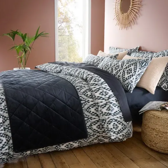 Quilted Bed Runner - Black, Velvet alternate view