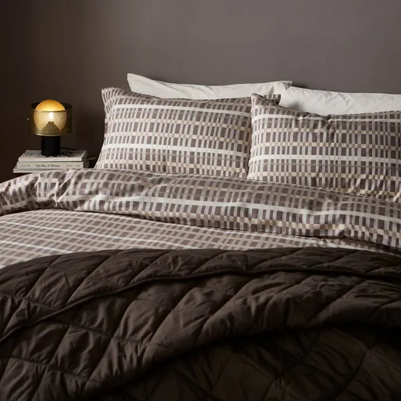 Helston Quilted Bedspread - Bitter Chocolate Brown, Recycled Polyester alternate view