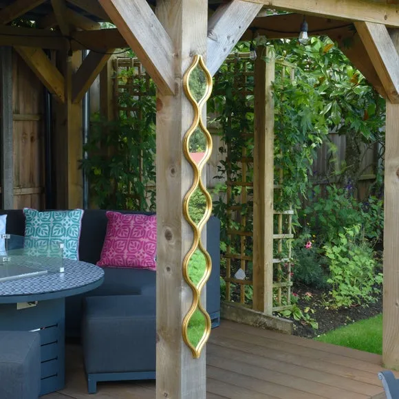 Teardrop Wall Mirror Indoor Outdoor - Gold, Metal alternate view