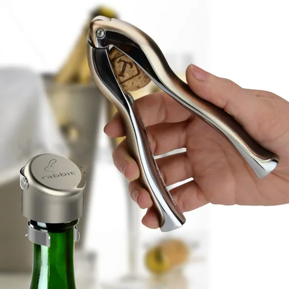 Rabbit Champagne Sealer Set - Champagne, Zinc product