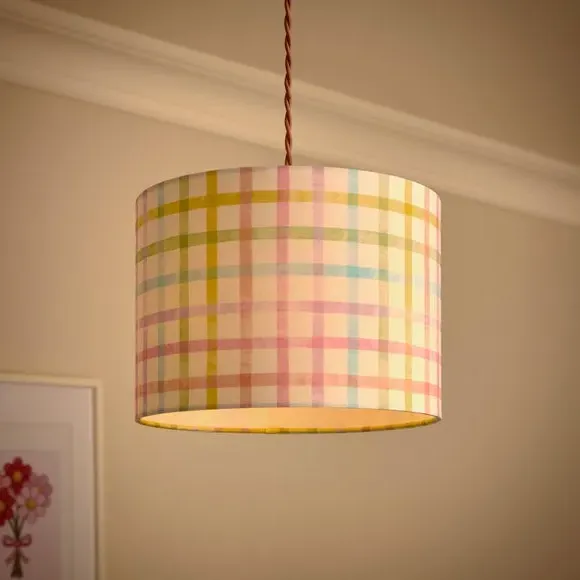 Rainbow Gingham Easy Fit Lamp Shade - Multicolor alternate view