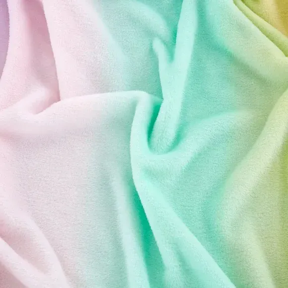 Rainbow Ombre Fleece Throw Blanket - Pastel Multicolour alternate view