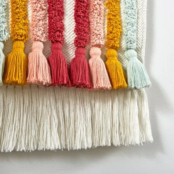 Rainbow Wall Hanging - Natural, Embroidered alternate view