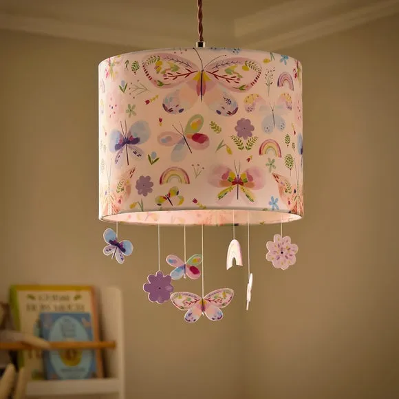 Rainbows & Butterflies Easy Fit Mobile Lamp Shade - Multicolor alternate view