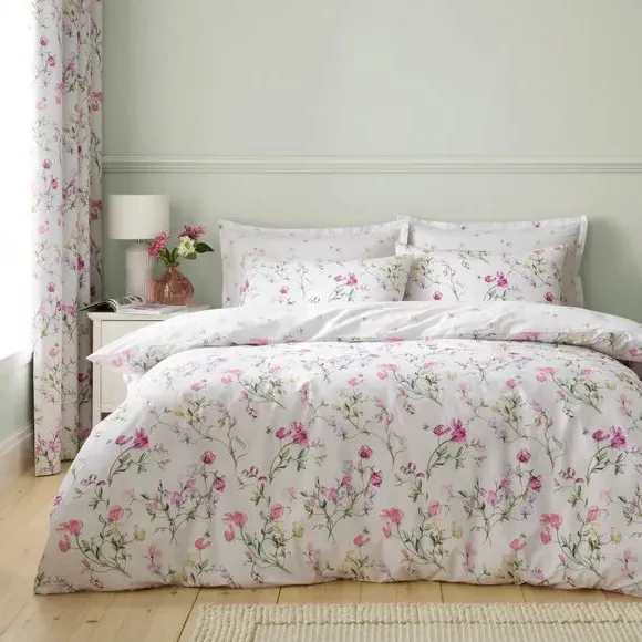 Raya Sweetpea Duvet Cover & Pillowcase Set - Pink, Polycotton product