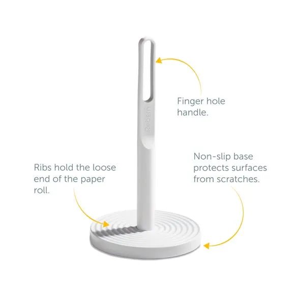 Kitchen Roll Holder with Non-Slip Base - Stone White, Plastic alternate view