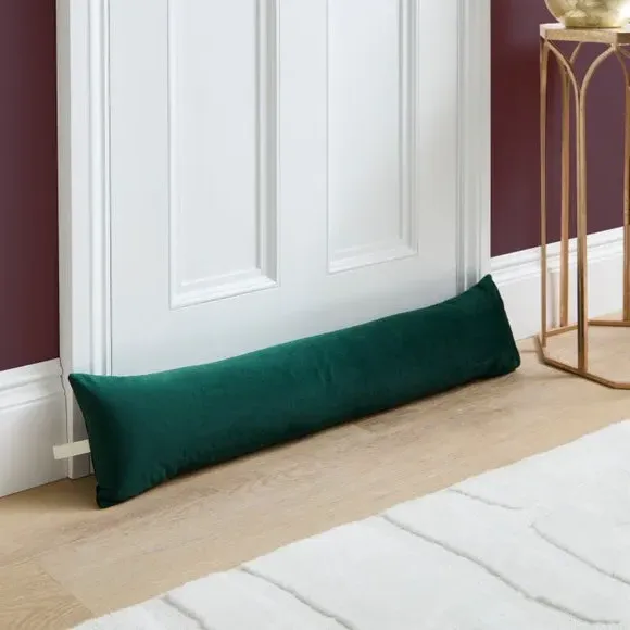 Recycled Velour Draught Excluder - Bottle Green, Polyester product