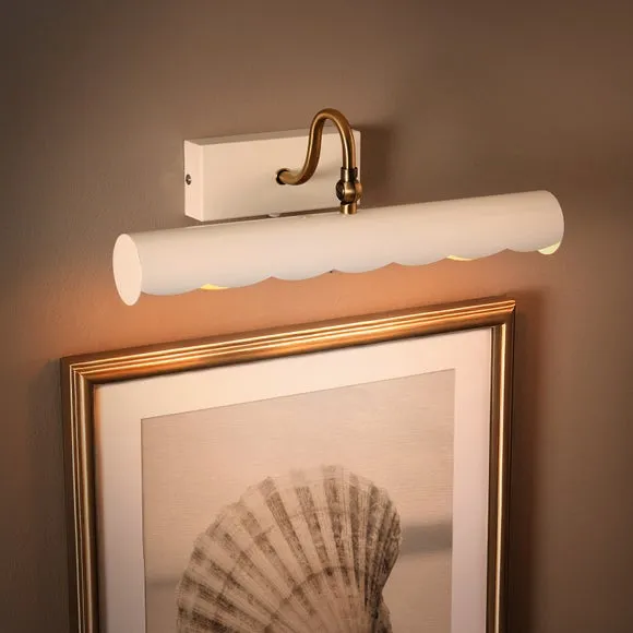 Remi Scalloped 2-Light Adjustable Picture Wall Light - Off-White, Metal alternate view
