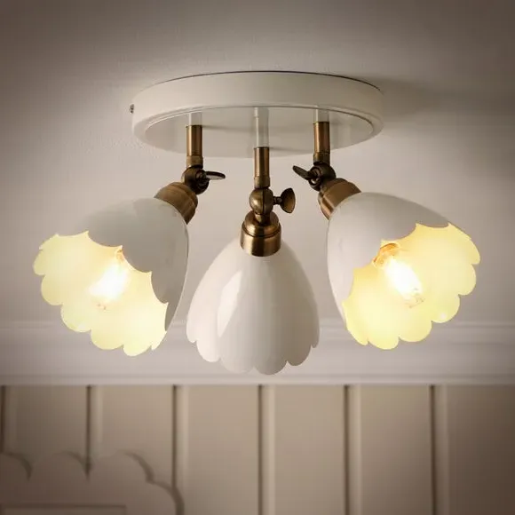 Remi Scalloped 3-Light Adjustable Spotlight - Ivory alternate view