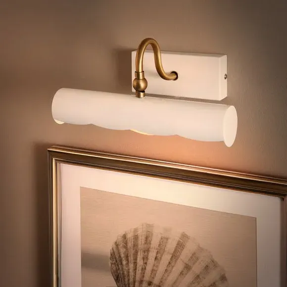Remi Scalloped Adjustable Picture Wall Light - Off-White, Metal alternate view