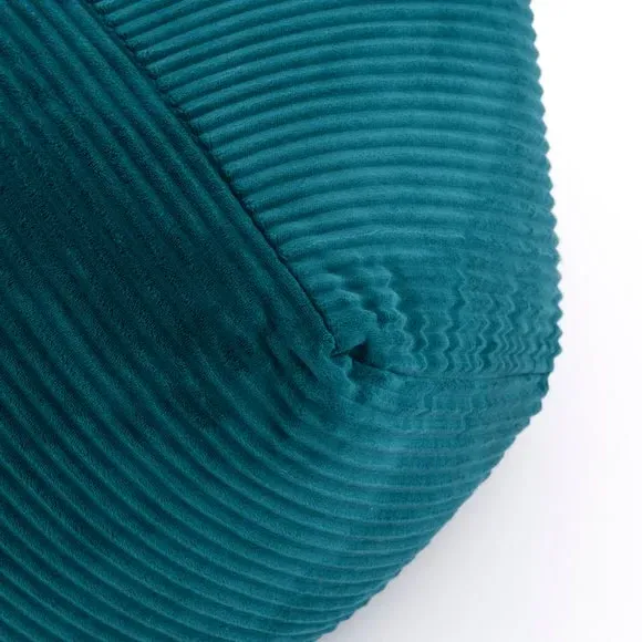 Round Pouffe - Teal, Cord alternate view