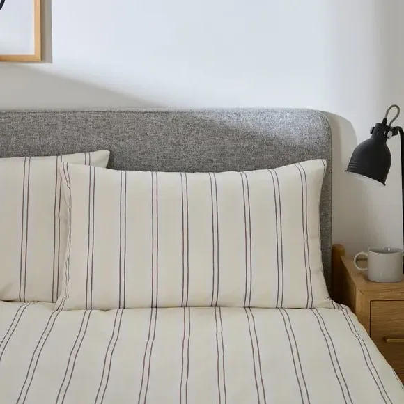 Revel Stripe Quilt Cover & Pillowcase Set - Natural alternate view