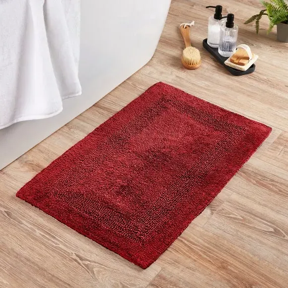 Reversible Bath Mat - Chilli Red, Cotton product