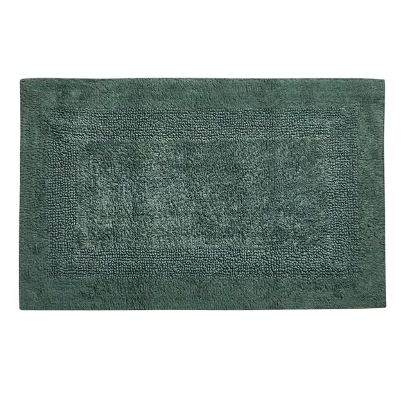 Reversible Bath Mat - Forest Green, Cotton by Dunelm, image 2