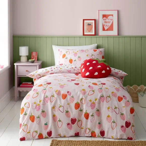 Reversible Duvet Cover & Pillowcase Set - Pink alternate view