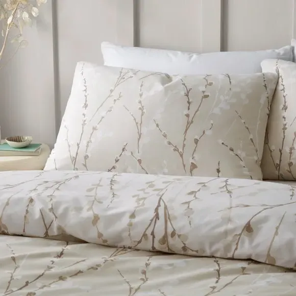 Belle Reversible Duvet Cover Set - Natural Beige, Cotton alternate view