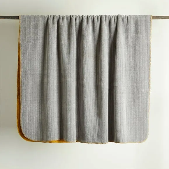 Reversible Throw Blanket - Ochre, Chenille alternate view