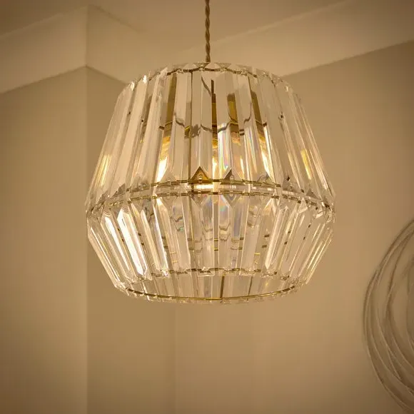 Rhyl Easy Fit Pendant Shade - Gold, Metal & Acrylic alternate view