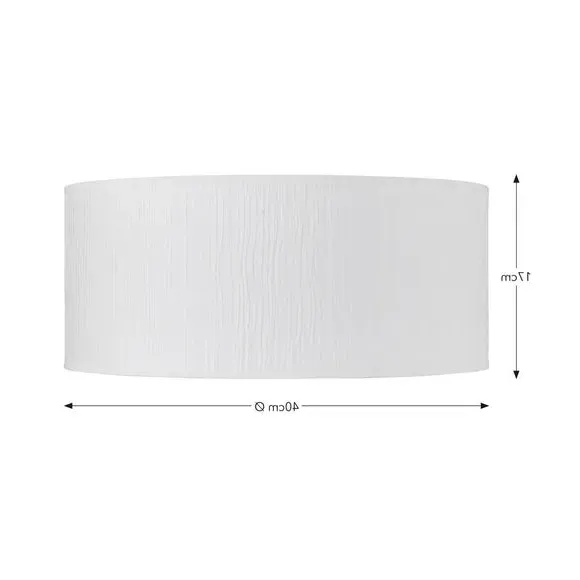 Rippled Paper Shallow Drum Lamp Shade with Diffuser - White by Dunelm, image 5
