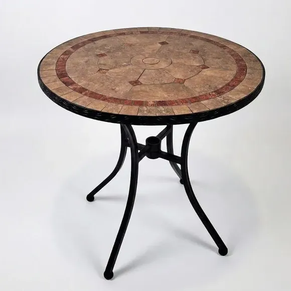 Bistro Table Handcrafted - Brown, Ceramic alternate view