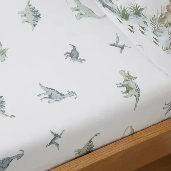 Roar and Explore 2-Pack Fitted Sheets - Green, Cotton alternate view