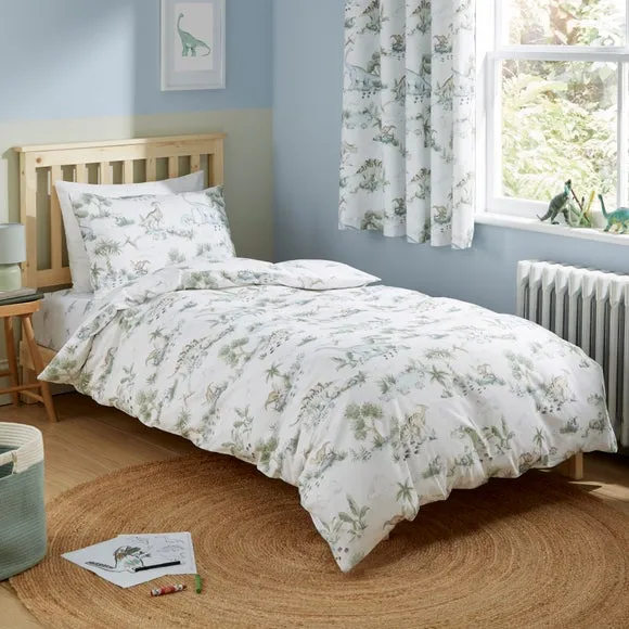 Roar and Explore Quilt Cover and Pillowcase Set - Green, Cotton product