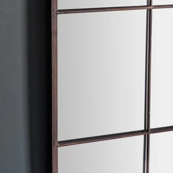 Rochester Window Rectangle Full Length Wall Mirror - Black alternate view