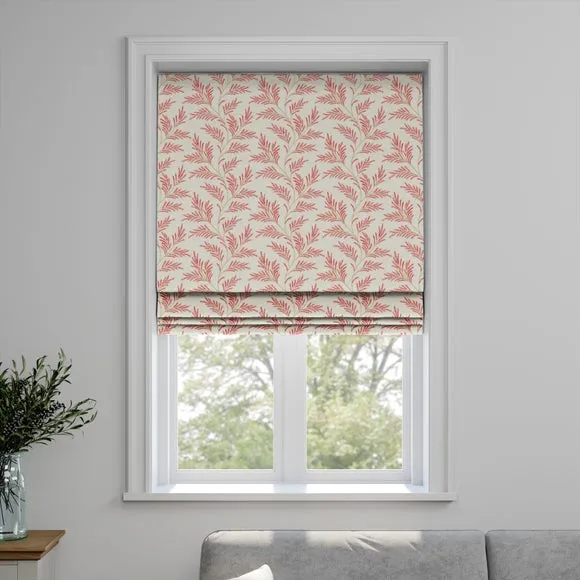 Roman Blind with Embroidery - Raspberry, Polycotton by Dunelm, image 3