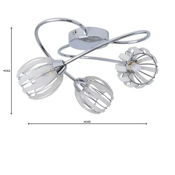 Rosa 3-Light Semi Flush Ceiling Light - Silver, Steel by Dunelm, image 5