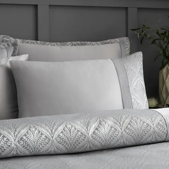 Roselyn Duvet Cover & Pillowcase Set - Grey, Microfibre alternate view
