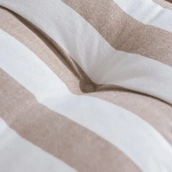 Round Back Striped Seat Pad - Natural, Cotton alternate view