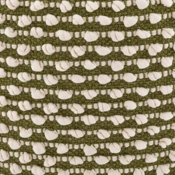 Round Pouffe with Bobble Texture - Olive alternate view