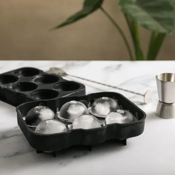 Round Silicone Ice Cube Moulds - Black alternate view