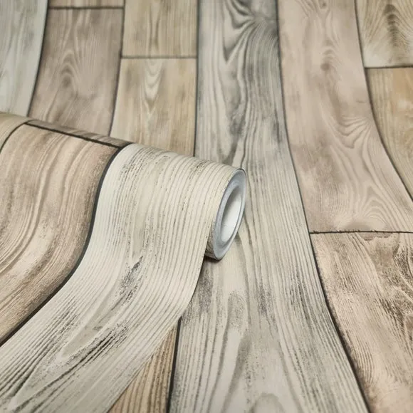 Wood Panel Wallpaper - Natural alternate view