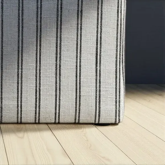 Round Pouffe with Curved Corners - White, Cotton alternate view