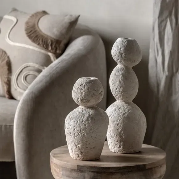 Sable Medium Pebble Candle Holder - Natural, Ceramic alternate view