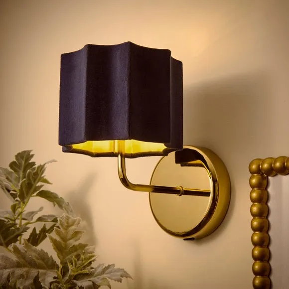 Salinas Easy Fit Lamp Shade - Blue, Velvet alternate view