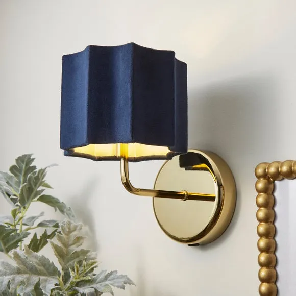 Salinas Easy Fit Lamp Shade - Blue, Velvet product