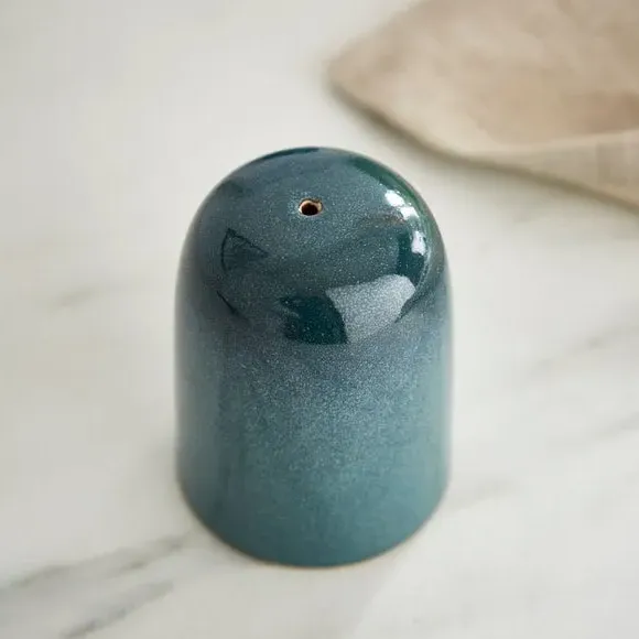 Salt Shaker with Reactive Glaze - Blue, Stoneware alternate view